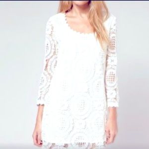French connection white lace shift dress size 2